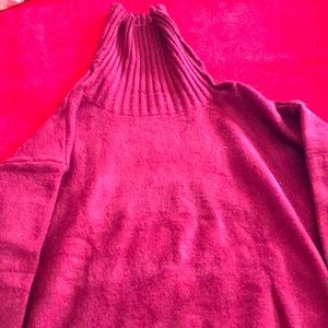 Burgundy turtleneck sweater